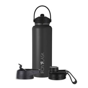IRON FLASK -  40oz Straw Stainless Steel Insulated Wa Midnight Black